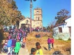 Congregational prayers in church on Christmas